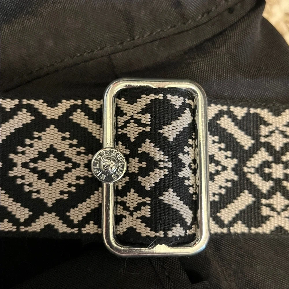 Kipling Black Bag with Patterned Strap - Picture 6 of 12
